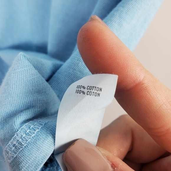 Aerie Blue Distressed Short Sleeve Tee Top XS - Picture 6 of 7